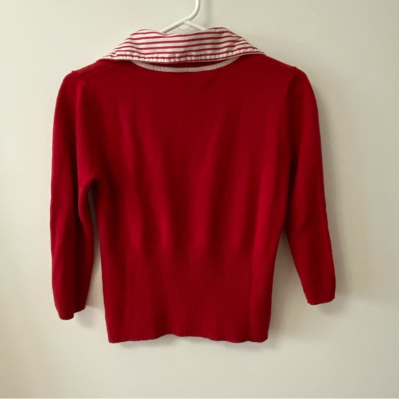 RED COLLARD SWEATER - Picture 2 of 4